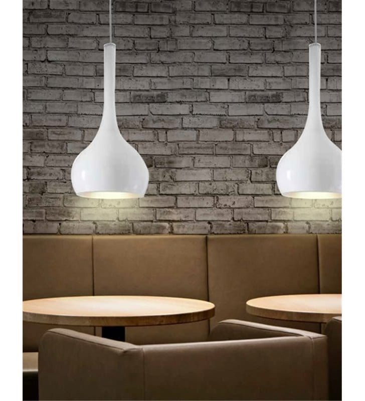 Lampa wisząca Soul1 biała klosz pękaty pojedyncza nad stół wyspę kuchenną do sypialni salonu jadalni i kuchni