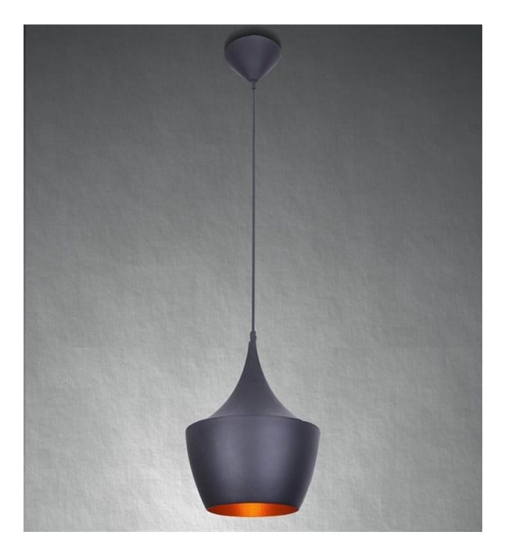 Lampa wisząca Orient czarna wewnątrz złota nowoczesna do salonu kuchni jadalni sypialni