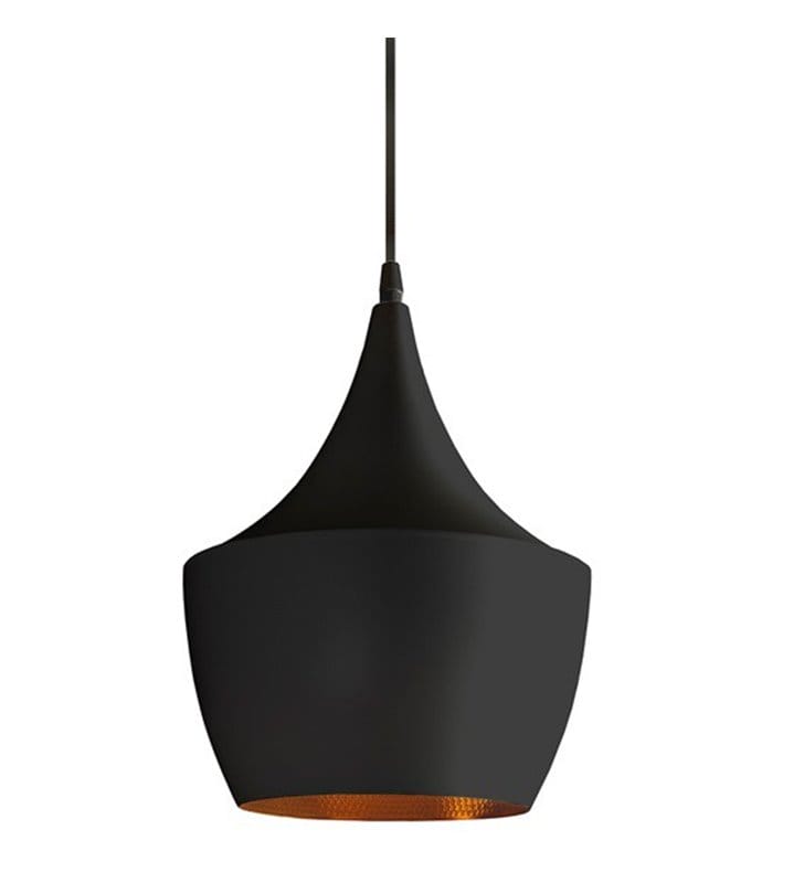 Lampa wisząca Orient czarna wewnątrz złota nowoczesna do salonu kuchni jadalni sypialni