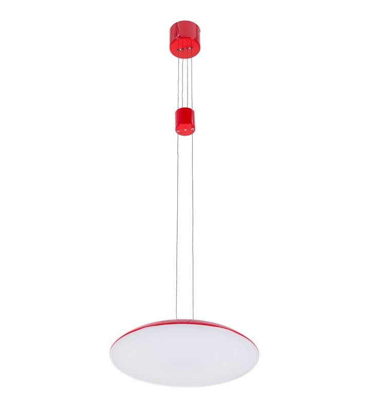 Czerwona lampa wisząca Visco LED z płynną regulacją wysokości