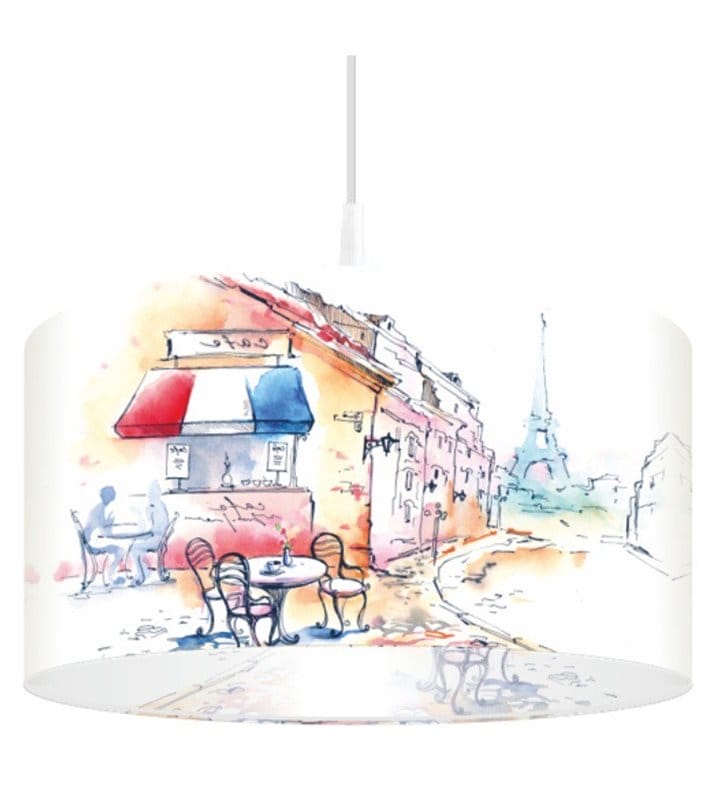 Lampa wisząca Pastelowy Paryż 50cm