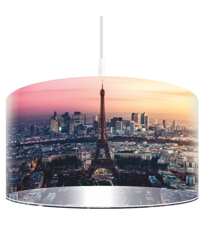 Lampa wisząca z nadrukiem Paryż o Wschodzie
