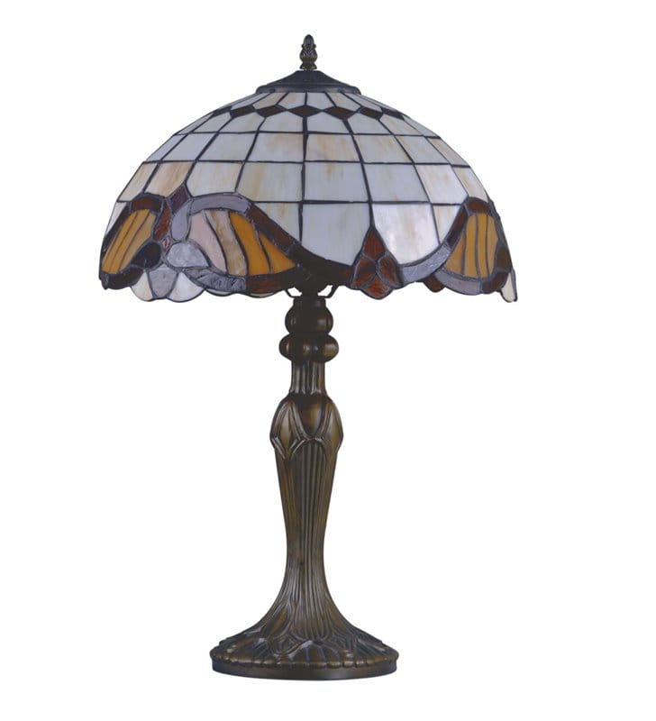 Witrażowa wysoka klasyczna lampa stołowa Witraż w stylu Tiffany do sypialni na stolik nocny na komodę