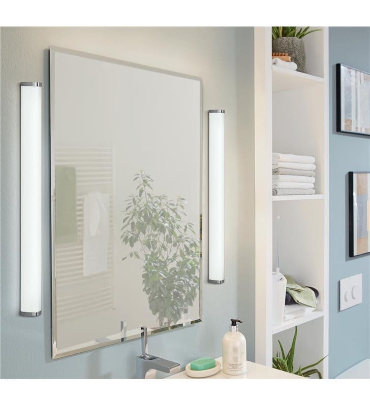 Podłużny 90cm kinkiet łazienkowy Gita2 LED chrom IP44 naturalna barwa światła 4000K- OD RĘKI