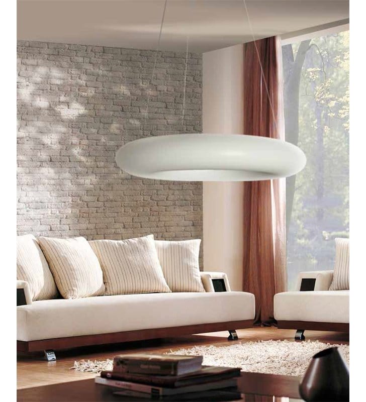 Lampa wisząca Napoli 600 nowoczesna okrągła biała do salonu kuchni jadalni nad stół do sypialni