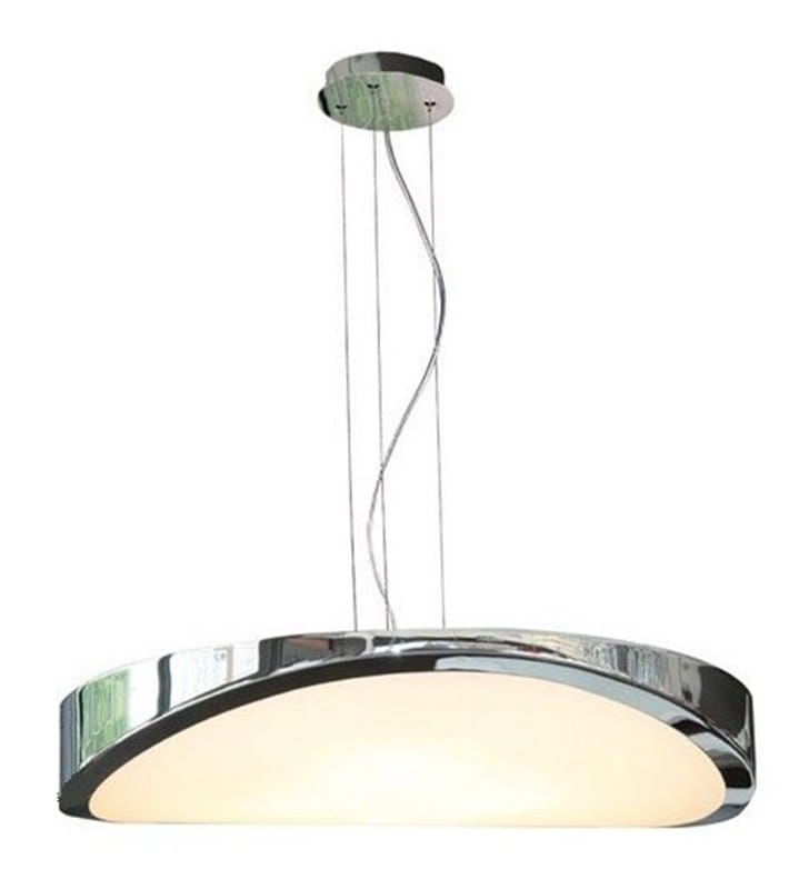 Lampa wisząca Circulo w kolorze chrom o nowoczesnym nieregularnym kształcie do sypialni jadalni kuchni salonu