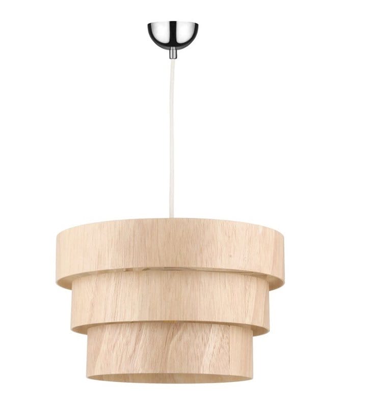 Lampa wisząca Kazuki Wood z drewna dębowego do jadalni kuchni salonu sypialni