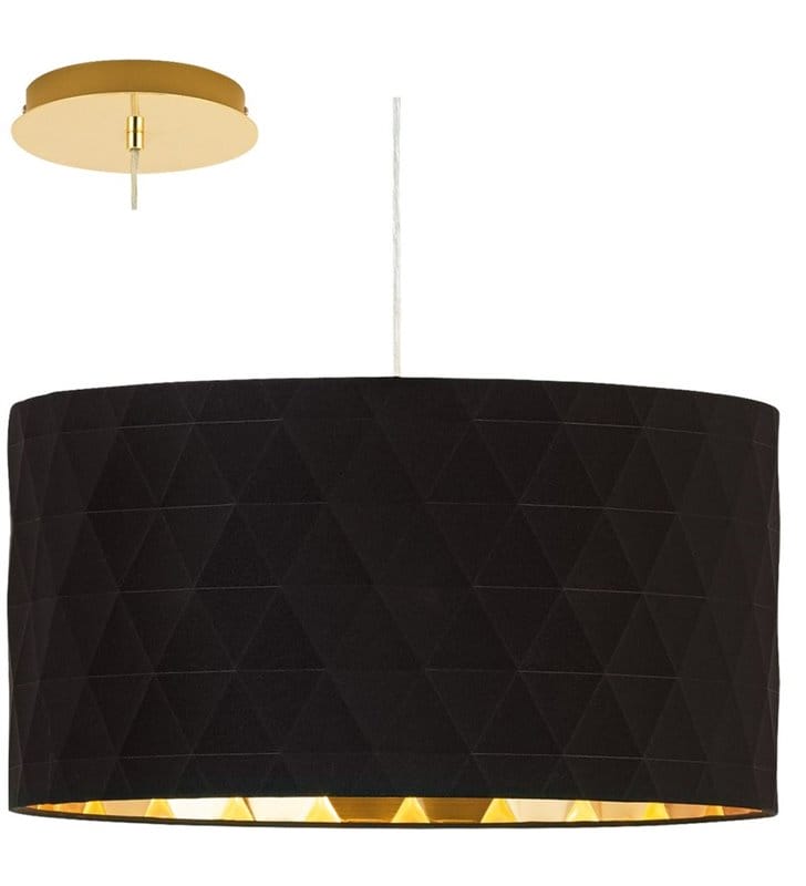 Czarno złota lampa wisząca Dolorita abażur trójwymiarowy geometryczny 3xE27 Eglo