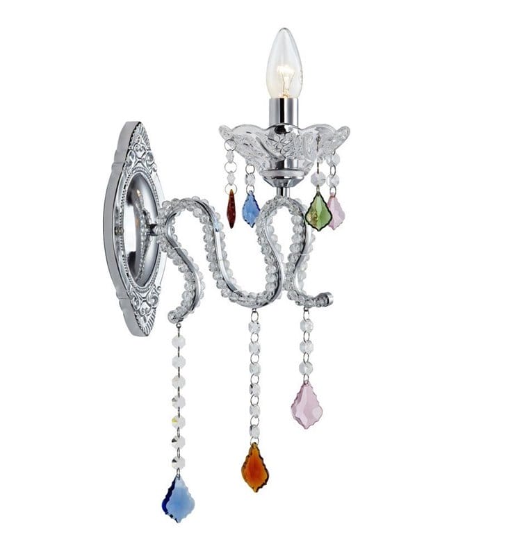 Kryształowy oryginalny pojedynczy kinkiet Caramel kolorowe kryształki włacznik na kablu