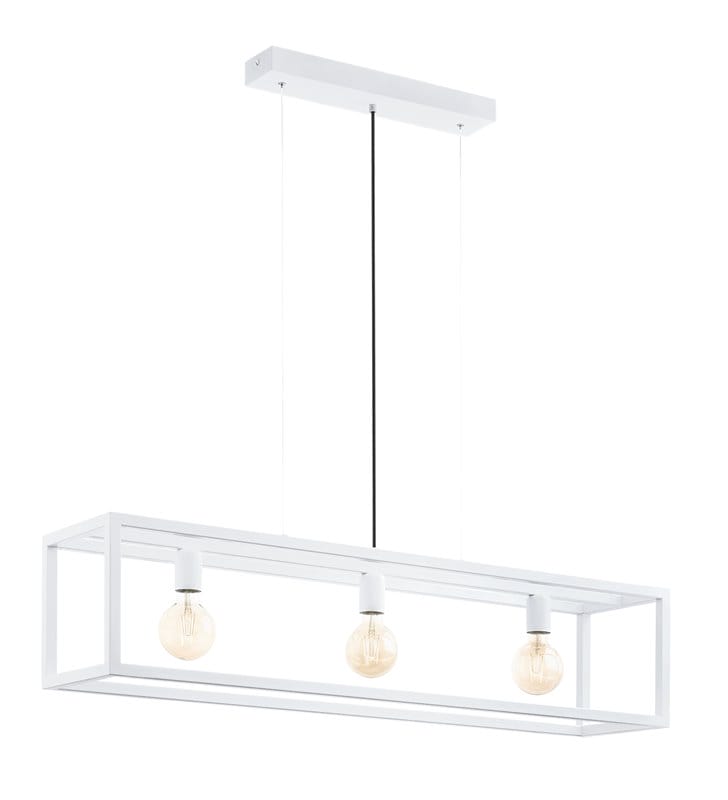Podłużna nowoczesna biała lampa wisząca nad stół Elswick szerokość 110cm - DOSTĘPNA OD RĘKI