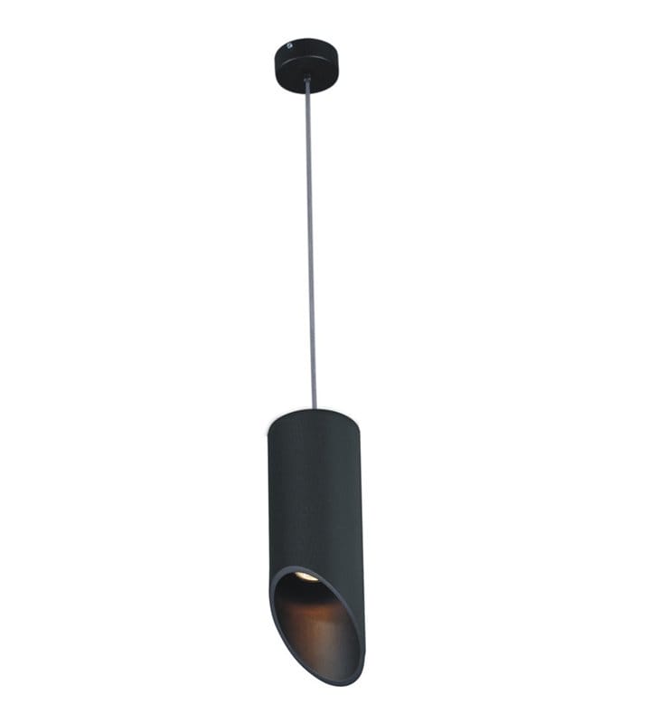Lampa wisząca Alu II Black czarna asymetryczny skośny klosz nowoczesna styl techniczny - DOSTĘPNA OD RĘKI