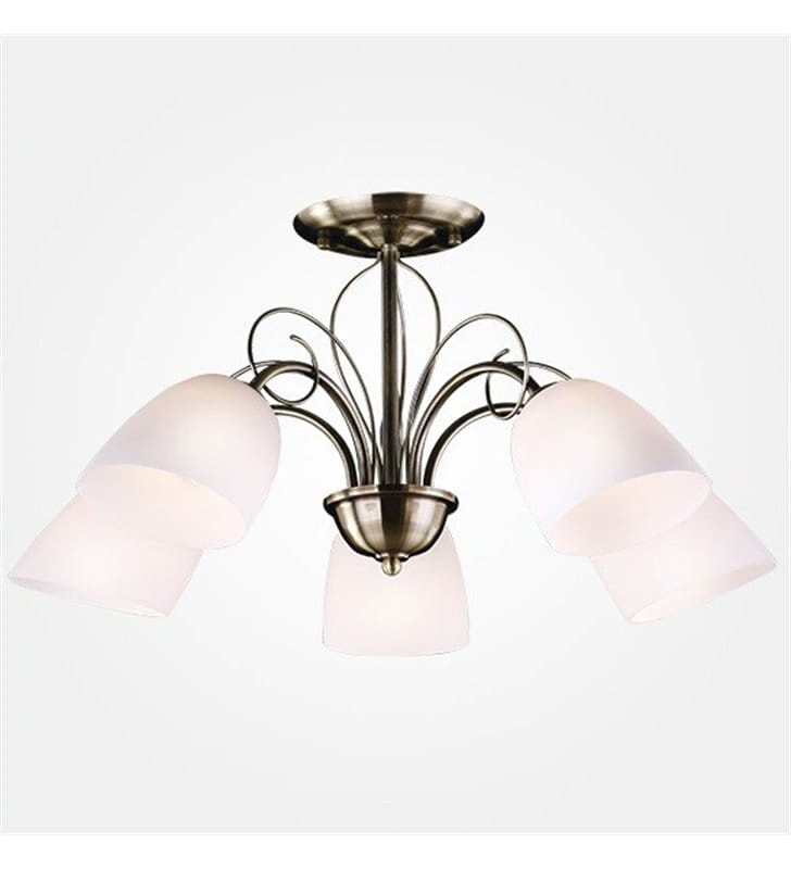 Lampa sufitowa żyrandol Palermo 5 żarówek patyna styl klasyczny do salonu sypialni