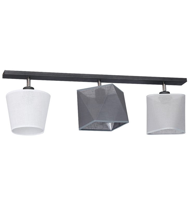 Lampa sufitowa Ador I potrójna belka z 3 różnymi abażurami 3xE27- OD RĘKI