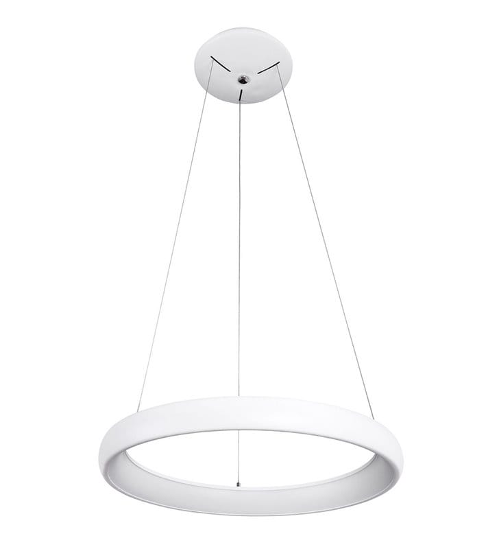 Biała nowoczesna lampa wisząca Alessia LED obręcz