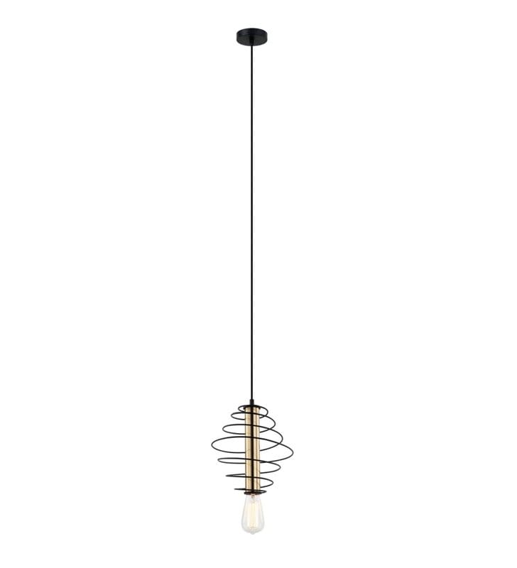 Pojedyncza nowoczesna lampa wisząca Mirren bez klosza dekoracyjna metalowa spirala