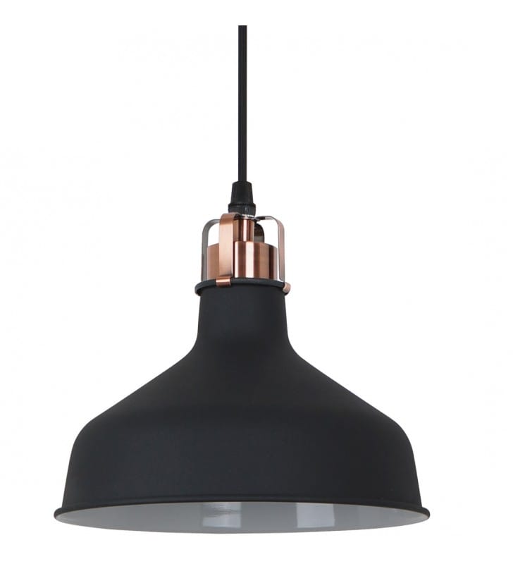 Lampa wisząca Hooper czarna z miedzianym wykończeniem metalowa styl vintage loft 21cm