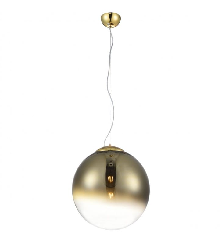 Okrągła szklana lampa 40cm Iris zwis cieniowany klosz kula do salonu sypialni jadalni