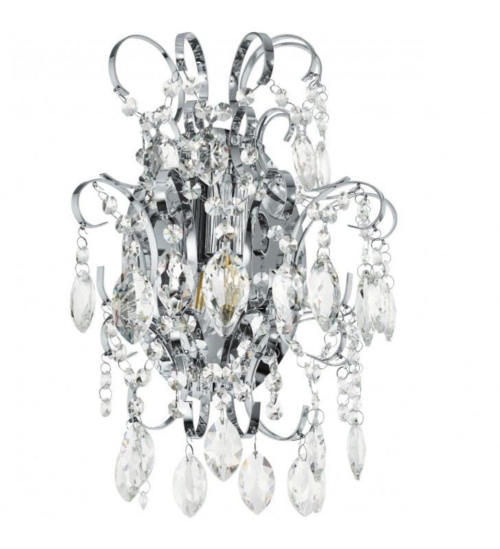 Elegancki stylowy kinkiet z bezbarwnymi kryształami Fenoullet do salonu sypialni na przedpokój