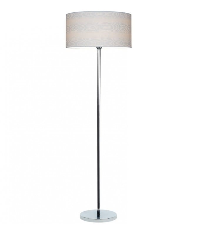 Lampa podłogowa Leila nowoczesna abażur ze wzorem drewna
