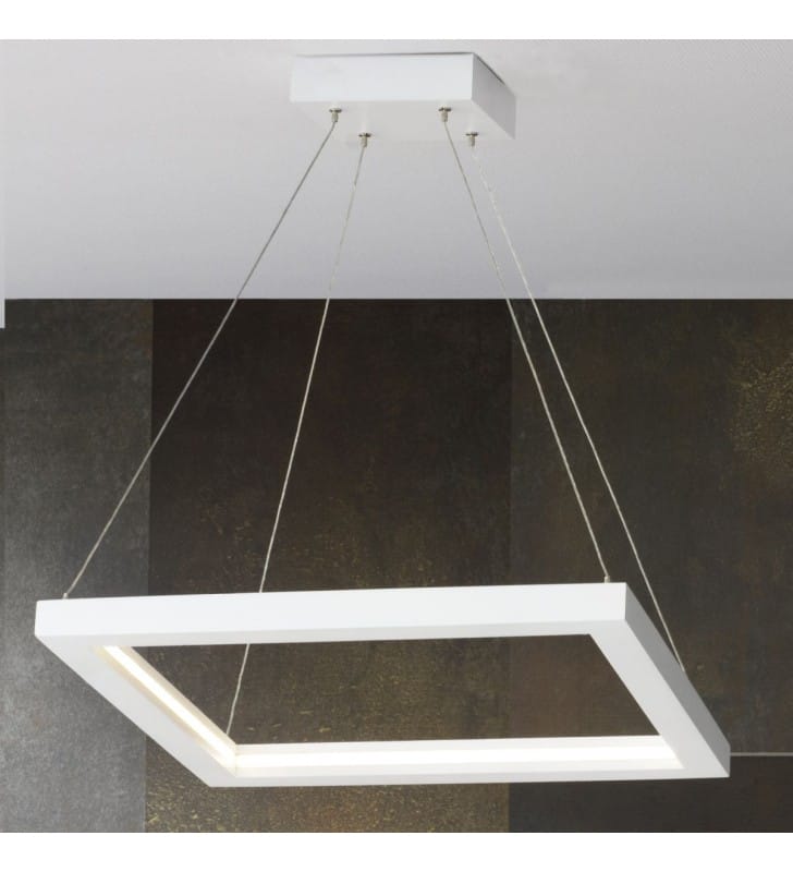 Nowoczesna biała kwadratowa lampa wisząca Legno LED do salonu sypialni kuchni jadalni