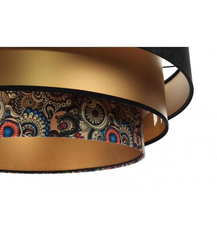 Oryginalna abażurowa lampa wisząca Dumela ze złotym środkiem do salonu sypialni jadalni kuchni