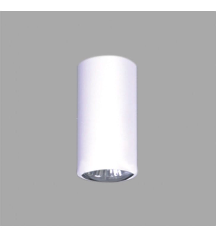 Biała okrągła lampa sufitowa typu downlight Santi wysokość 10cm