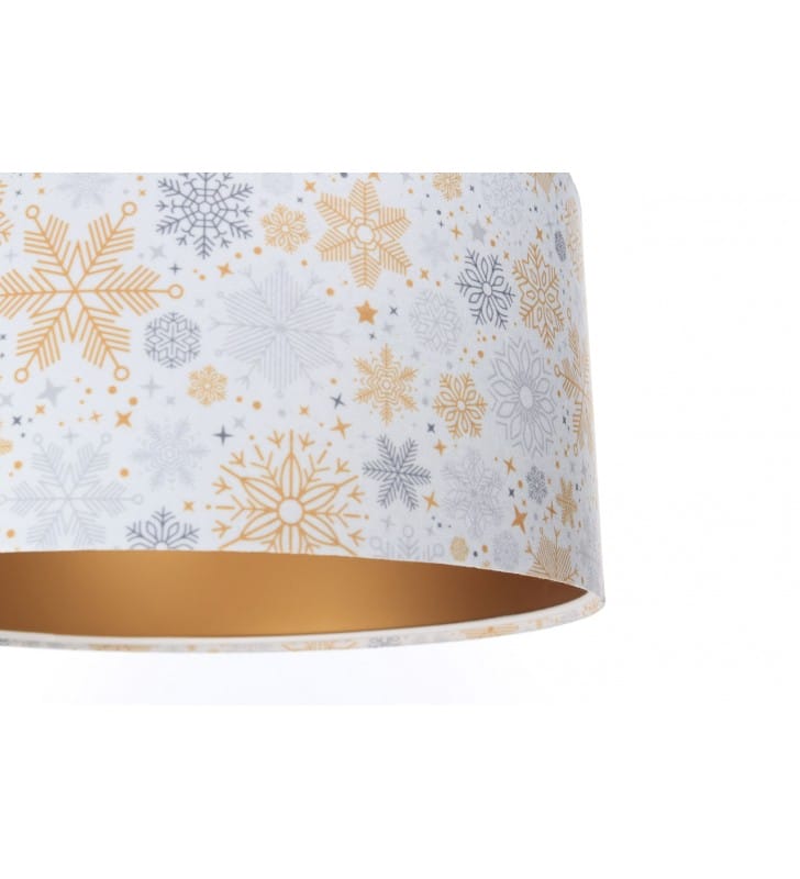 Lampa wisząca Snowflakes abażur welurowy ze wzorem świątecznym gwiazdki śnieżynki