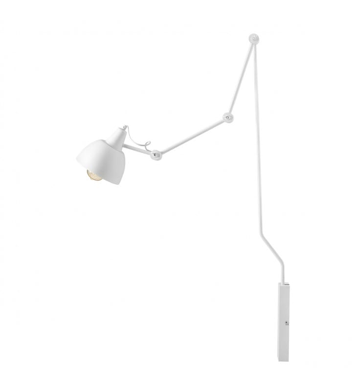 Kinkiet Aida White biały 1,5 metrowy wysoki z regulacją do oświetlenia stołu biurka sofy łóżka nowoczesny