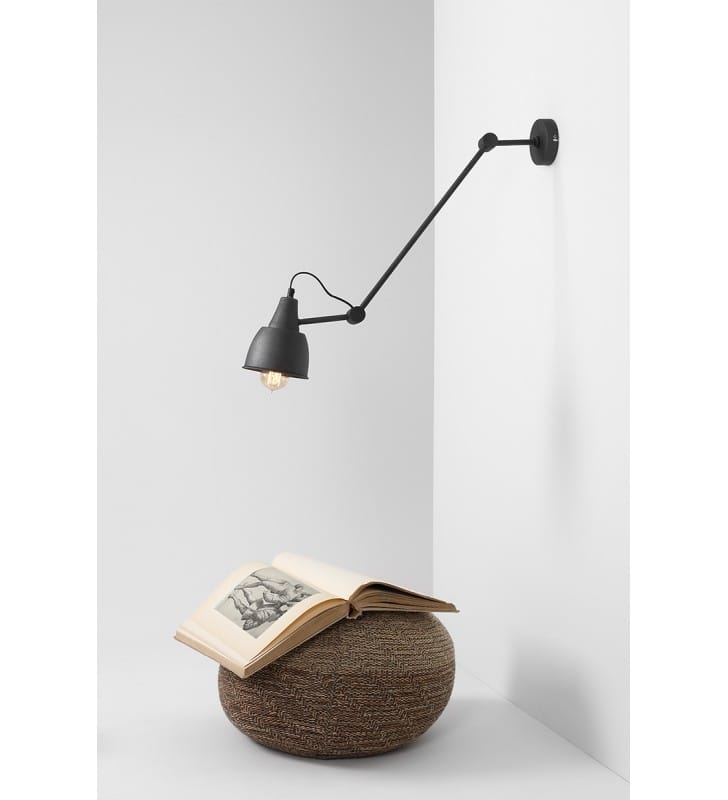 Lampa ścienna Aida Gray grafitowa nowoczesna z regulowanym ramieniem - OD RĘKI