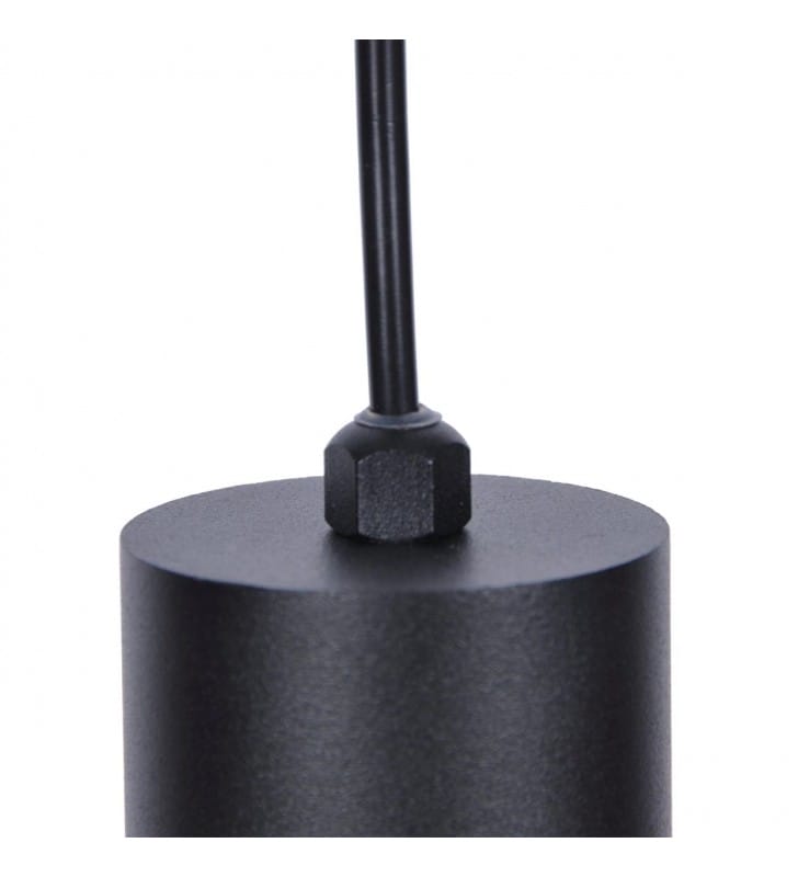 Lampa wisząca Puerto czarna pojedyncza styl techniczny 1xGU10