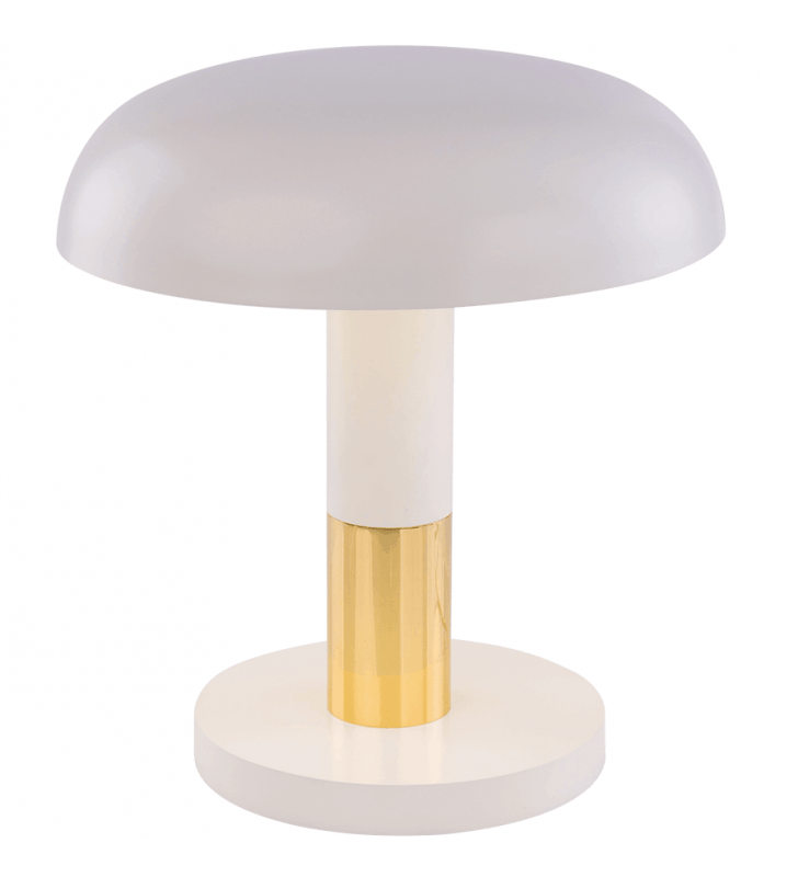 Biało złota nowoczesna lampa gabinetowa Fungo wysokość 35cm