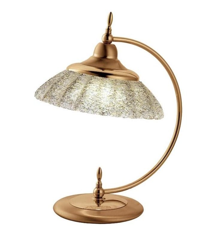 Patynowa stylowa lampa stołowa nocna Onyx Kryształ klasyczna do salonu sypialni na komodę
