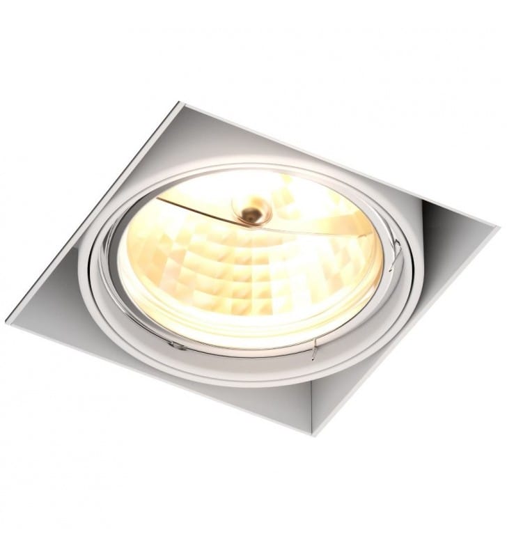 Lampa podtynkowa Oneon biała kwadratowa żarówka GU10 AR111
