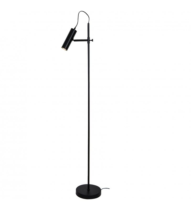 Czarna nowoczesna lampa podłogowa Tenso do sypialni salony styl minimalistyczny