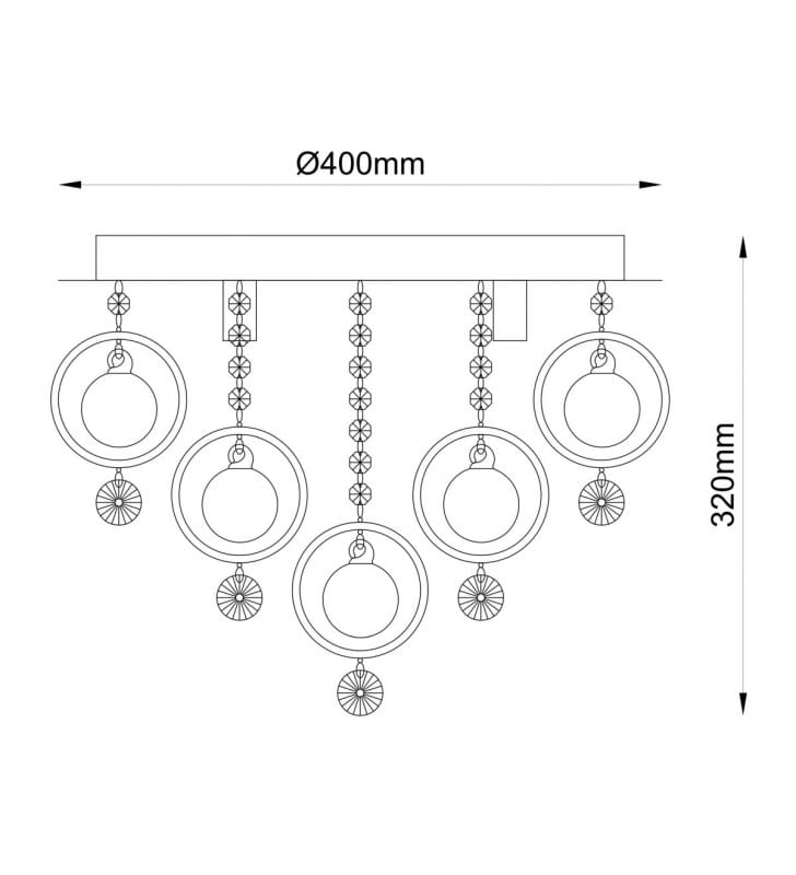 Plafon kryształowy Gressa 40cm dekoracyjny ozdobny Zuma Line