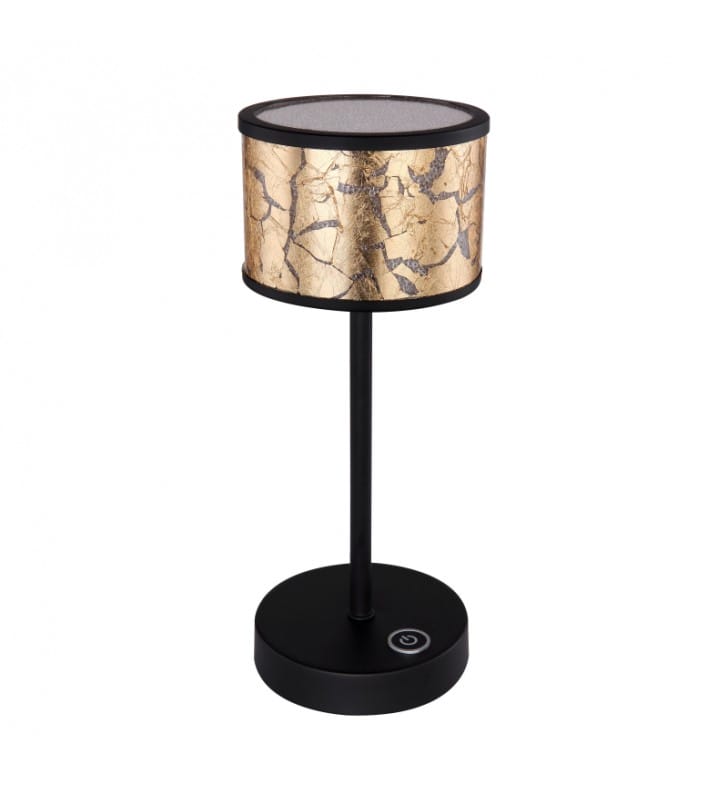 Czarno złota lampa stołowa Potti LED ściemniacz dotykowy akrylowe kryształki