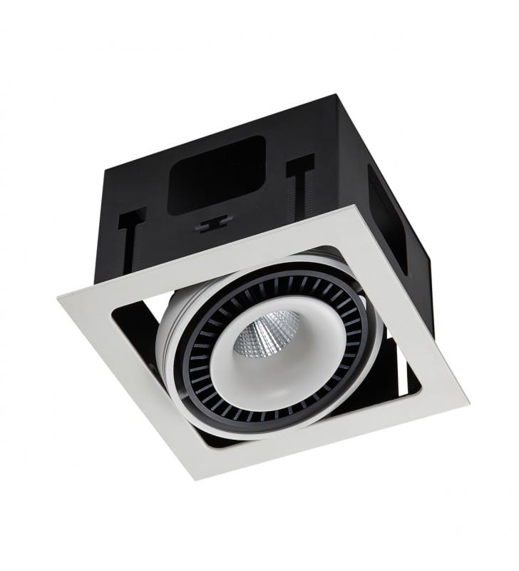Kwadratowa biało czarna oprawa punktowa wpustowa Alesso LED