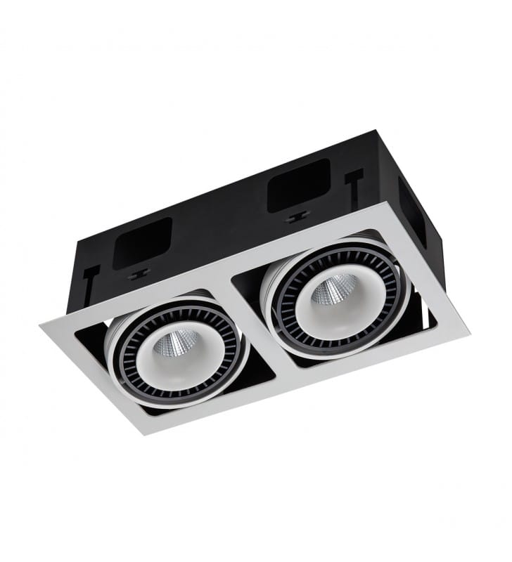 Podwójna oprawa podtynkowa Alesso LED biało czarna