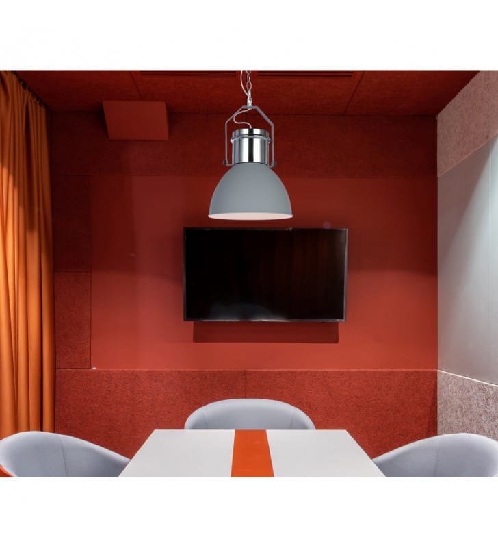Szara loftowa lampa wisząca Kutum do kuchni jadalni salonu sypialni pokoju młodzieżowego loft industrial