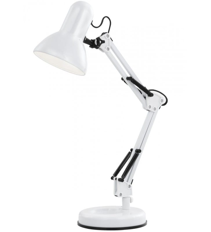 Lampa biurkowa Famous biała z czarnymi detalami żarówka E27 - DOSTĘPNA OD RĘKI