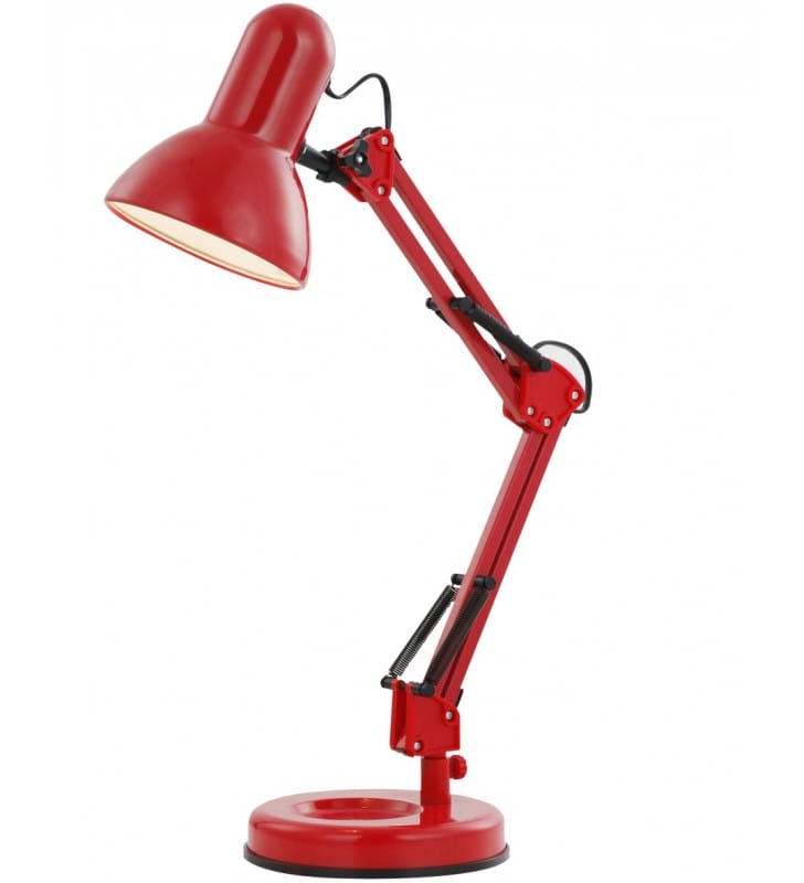 Lampka na biurko Famous czerwona łamana dla dziecka nastolatka włącznik na kablu