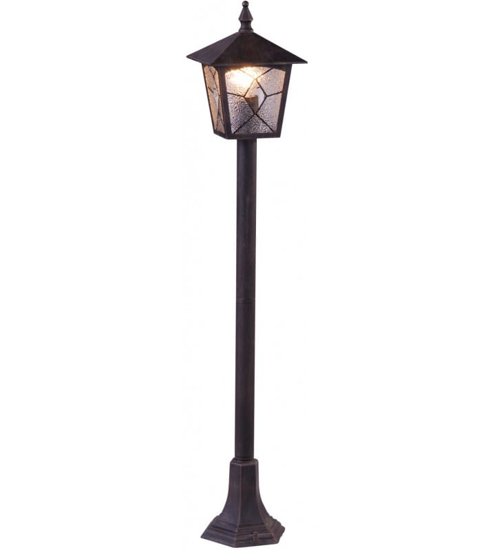 Czarny 97cm słupek ogrodowy Atlanta IP44 latarenka zewnętrzna lampa stojąca
