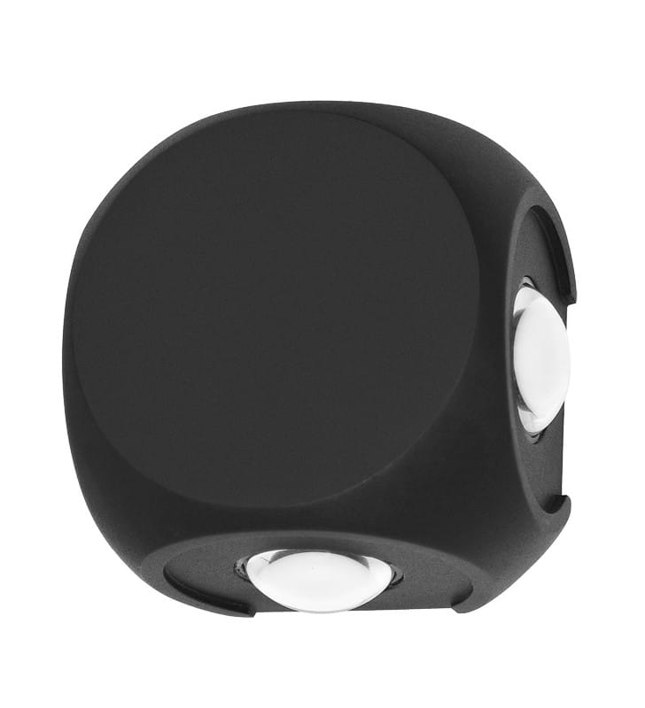 Mała czarna nowoczesna zewnętrzna lampa ścienna Porso LED czarny 4000K IP54