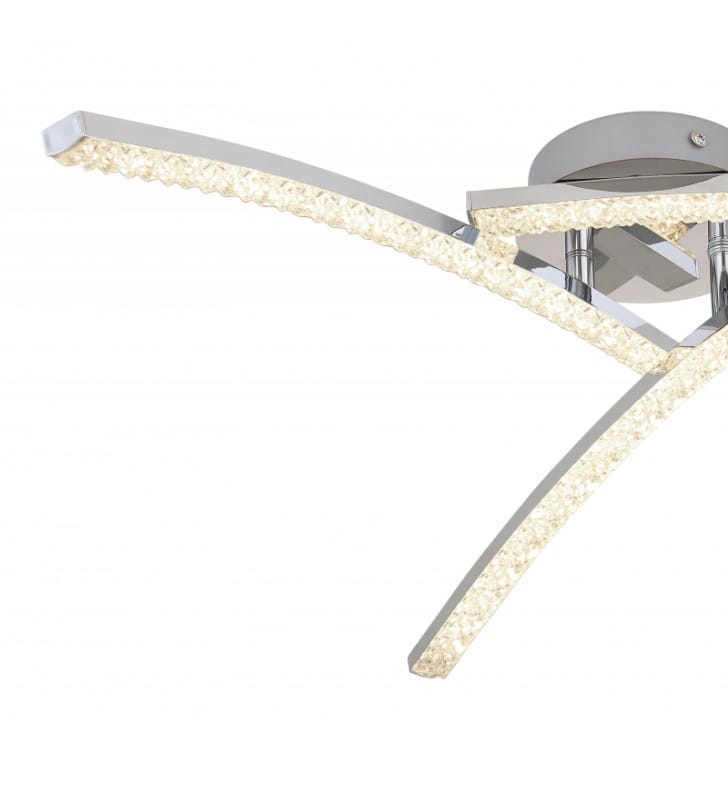 Nowoczesna lampa sufitowa do łazienki Jules LED 3 klosze akrylowe kryształki chrom zmiana barwy światła ciepła neutralna zimna