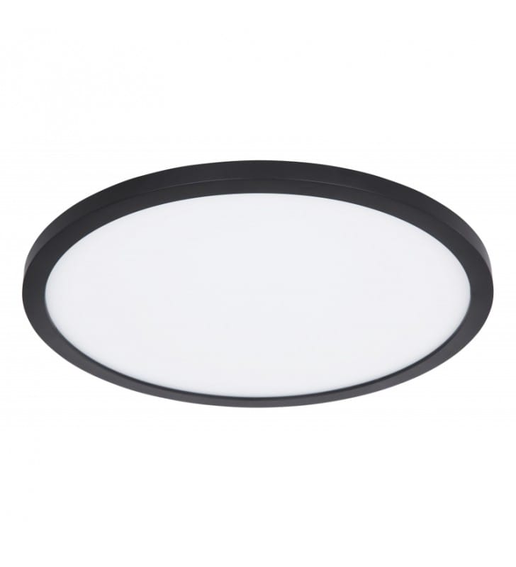 Czarny okrągły płaski plafon do łazienki Sapana LED 29cm