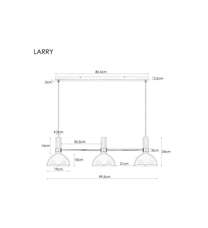 Biała lampa wisząca Larry 3 pkt belka metal do kuchni jadalni nad stół - OD RĘKI