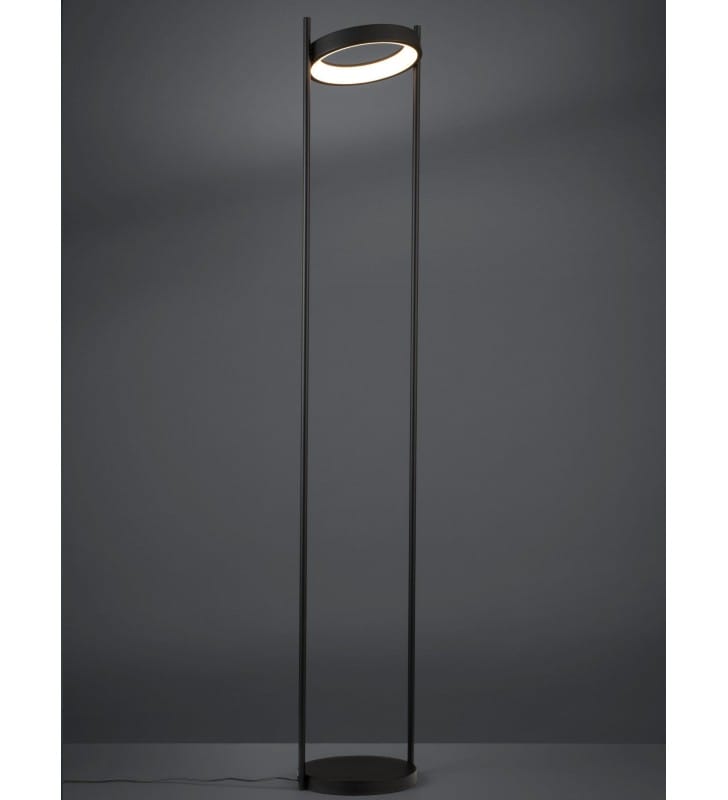 vluchtelingen balkon account Lampa stojąca z ruchomym kloszem Montefano LED czarna nowoczesna ze  ściemniaczem dotykowym