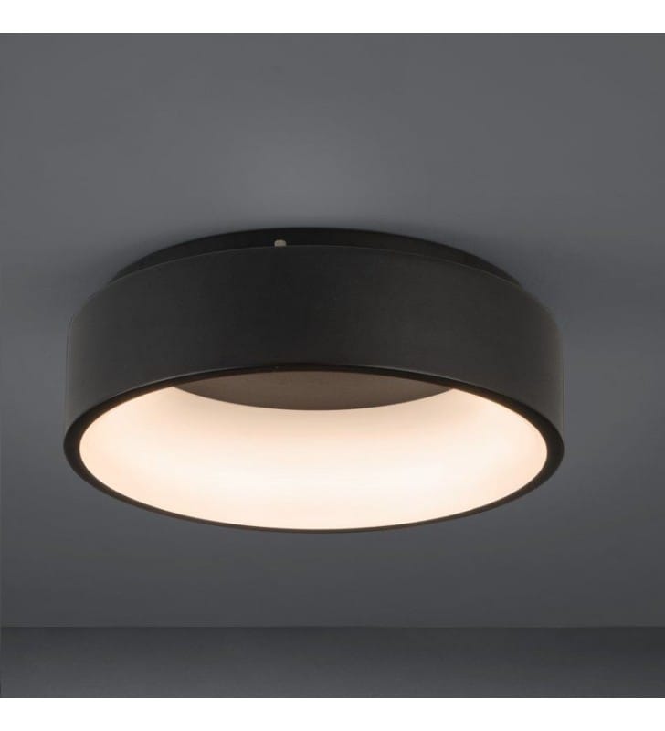 Okrągły czarny plafon sufitowy Marghera2 LED 45cm ciepła barwa możliwość ściemniania
