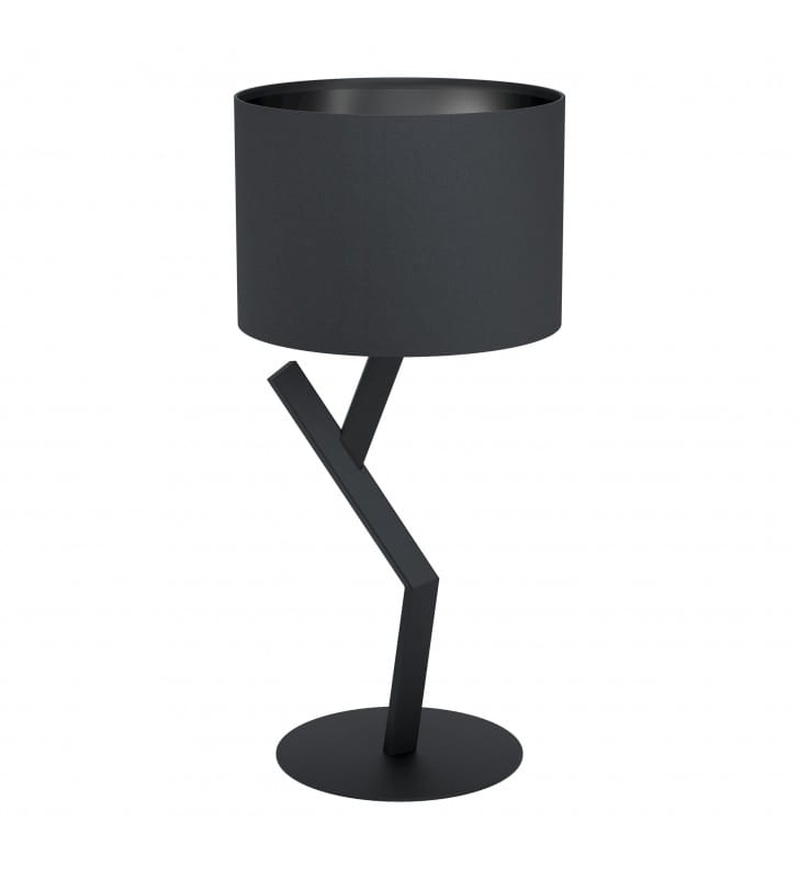 Designerska oryginalna wysoka lampa na komodę Balnario czarna z abażurem