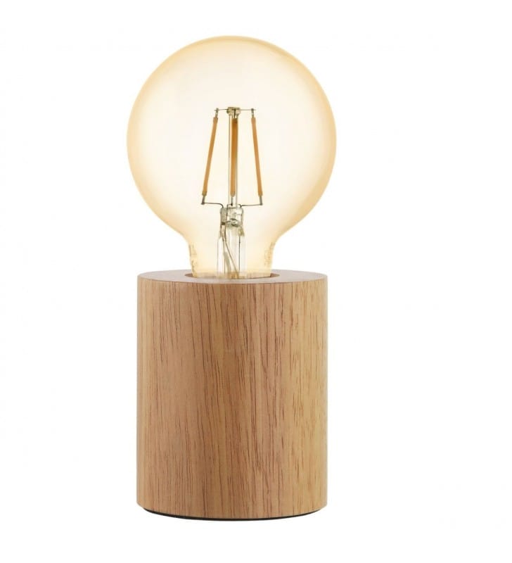 Minimalistyczna drewniana mała lampa stołowa oprawka Turialdo